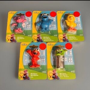 COMPLETE SET   Sesame Street ELMO BIG BIRD ABBY OSCAR & COOKIE MONSTER Figures